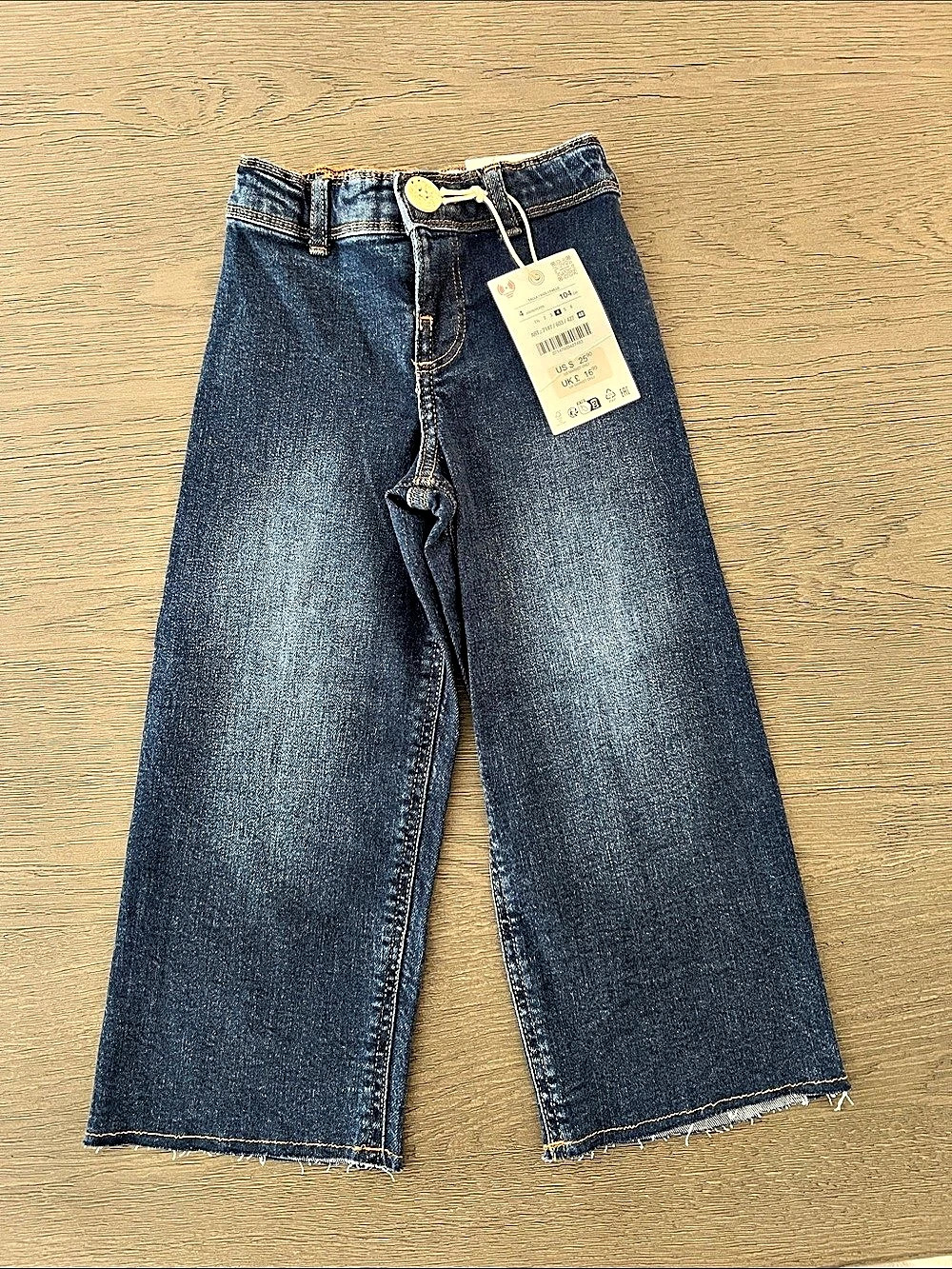 Zara Marine Fit Girls' Blue Jeans Size 4 NWT